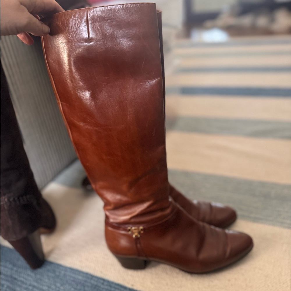 Ferragamo Brown Leather Knee-High Boots
